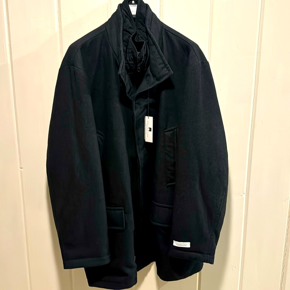 NWT Men's Michael Strahan collection lined wool winter coat. 56 L